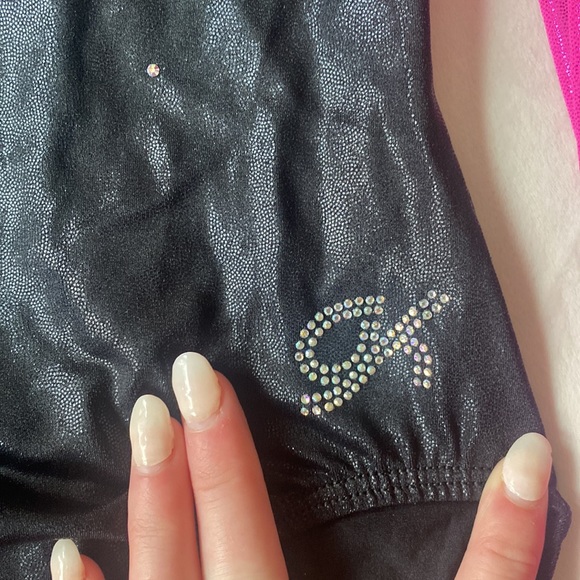 LIKE NEW GK Elite long-sleeve rhinestone gymnastics competition leotard. - Picture 3 of 5